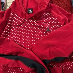 Jordan Red and White Polka Dot Hoodie